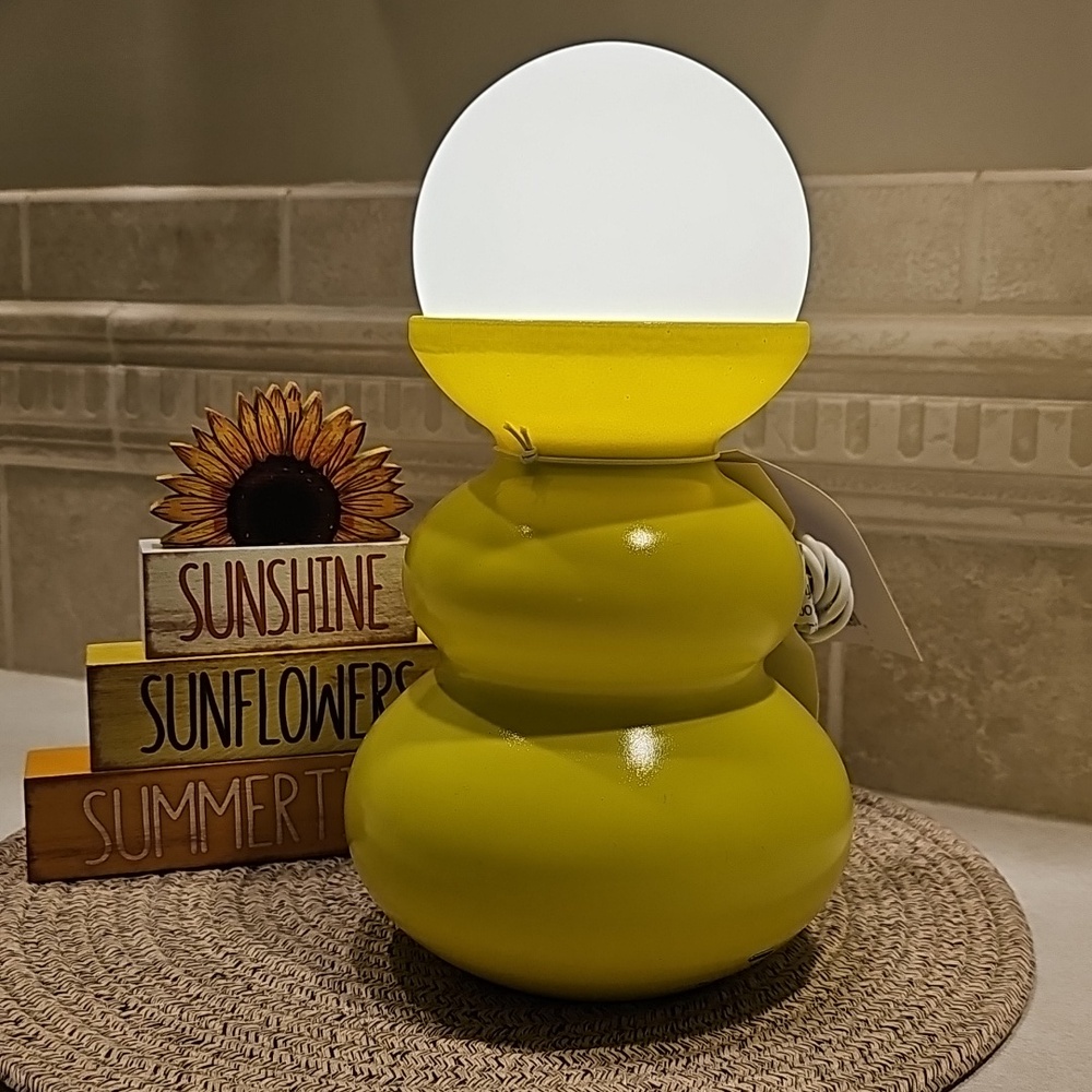 Room Essentials Yellow 10in. Rechargable Table Lamp